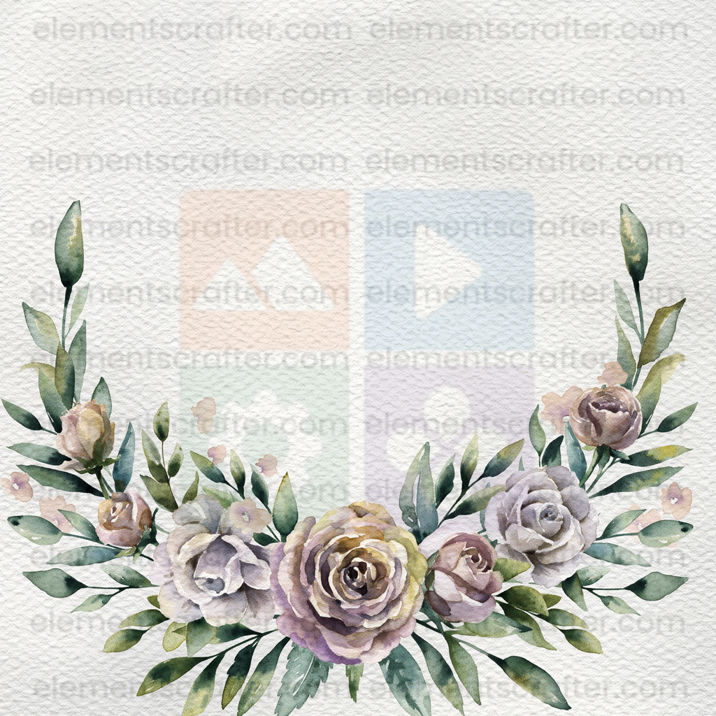 10 Watercolor Flowers PNG Transparent Elements Pack - 6600x6600 px 300 DPI | Digital Download | WCCA-0126 | Bundle-1