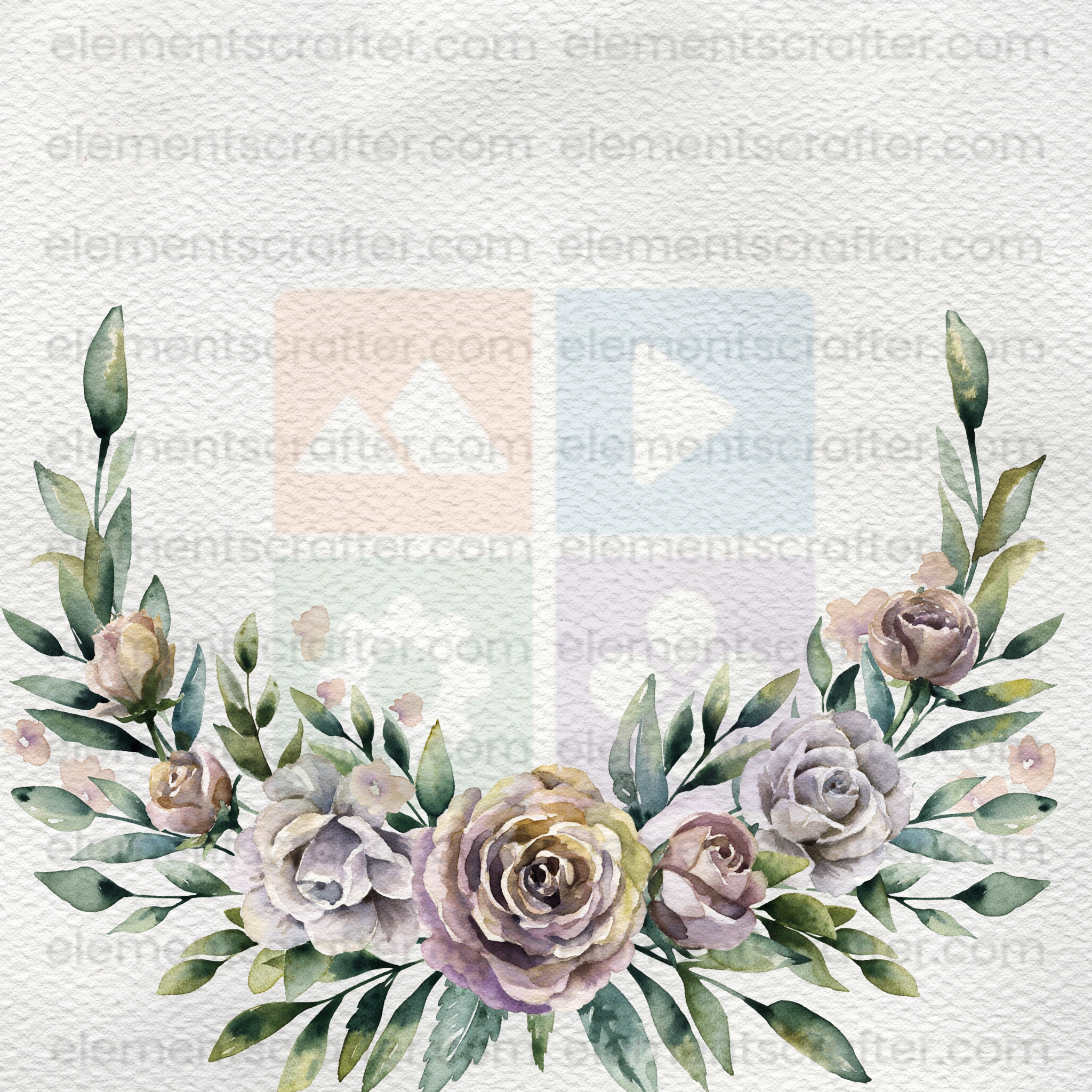 10 Watercolor Flowers PNG Transparent Elements Pack - 6600x6600 px 300 DPI | Digital Download | WCCA-0126 | Bundle-1