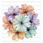 30 Watercolor Flowers PNG Transparent Elements Pack - 6600x6600 px 300 DPI | Digital Download | WCCA-0126 | Bundle-1