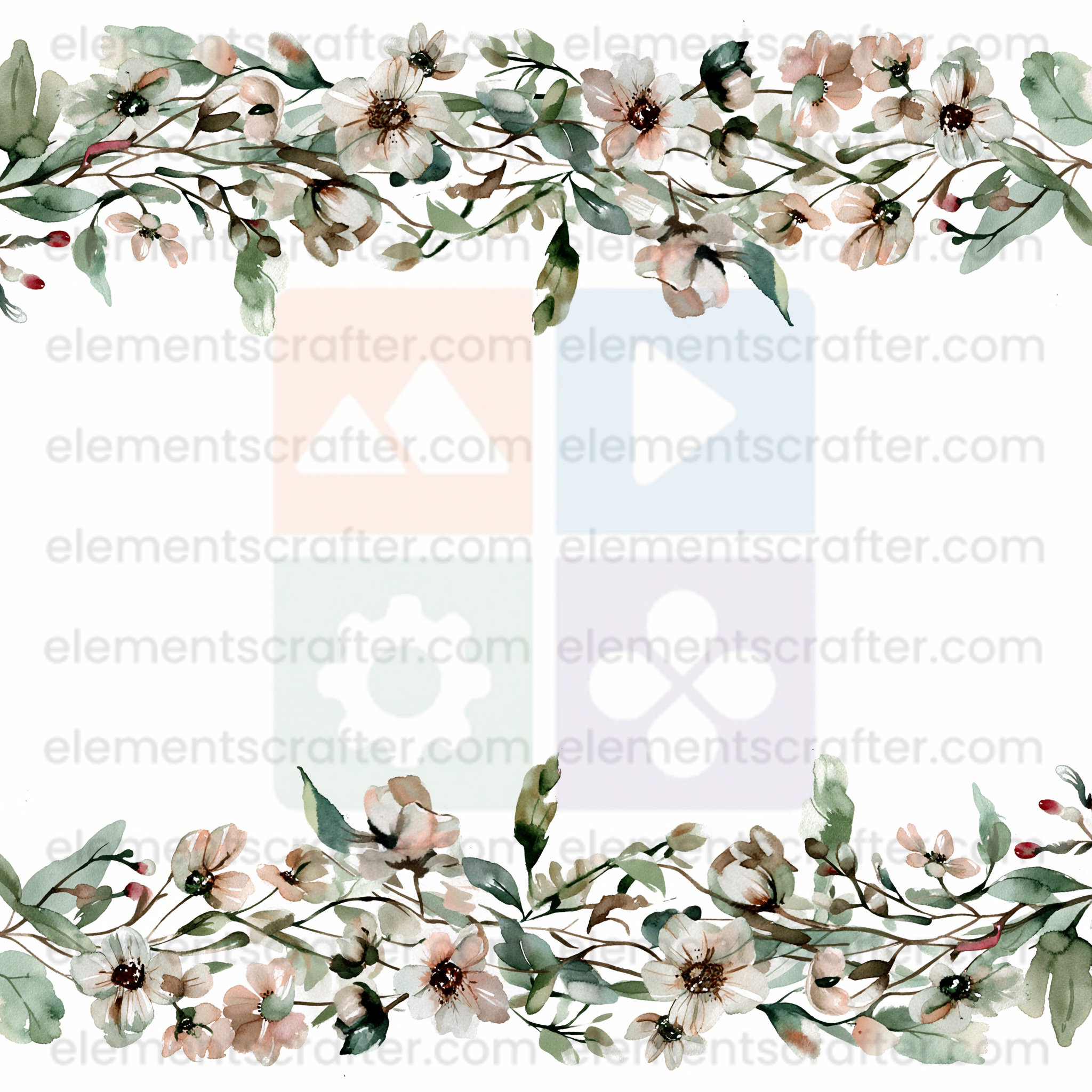 30 Watercolor Flowers PNG Transparent Elements Pack - 6600x6600 px 300 DPI | Digital Download | WCCA-0126 | Bundle-1