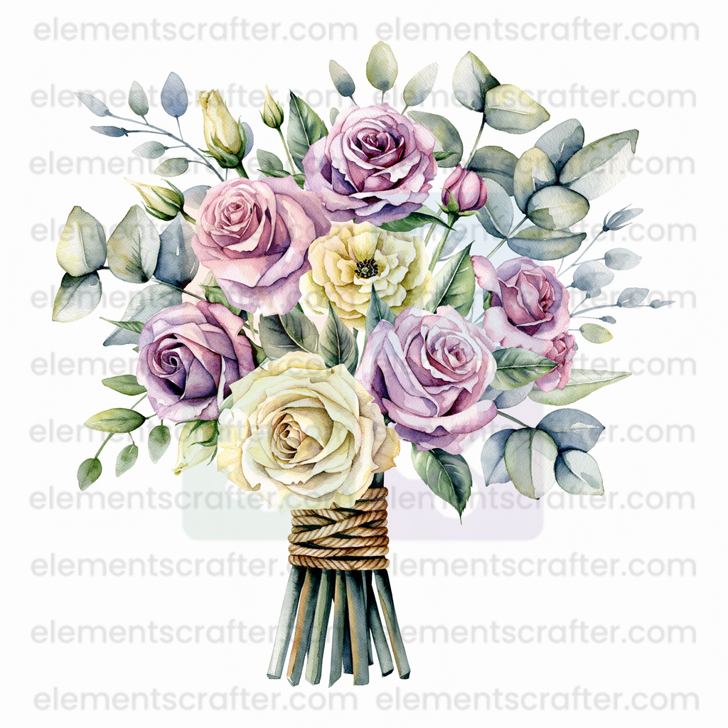 30 Watercolor Flowers PNG Transparent Elements Pack - 6600x6600 px 300 DPI | Digital Download | WCCA-0126 | Bundle-1