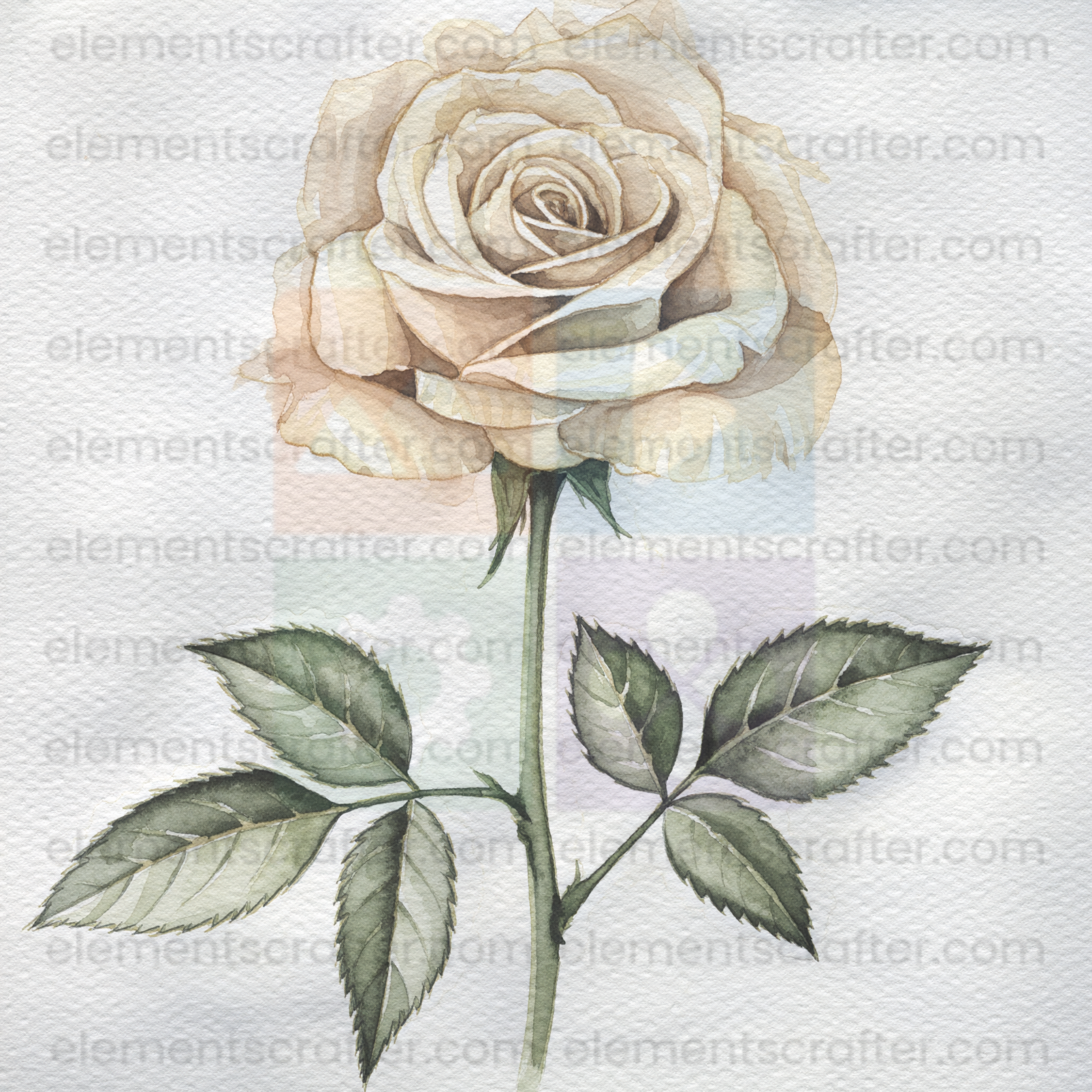 10 Watercolor Flowers PNG Transparent Elements Pack - 6600x6600 px 300 DPI | Digital Download | WCCA-0126 | Bundle-1