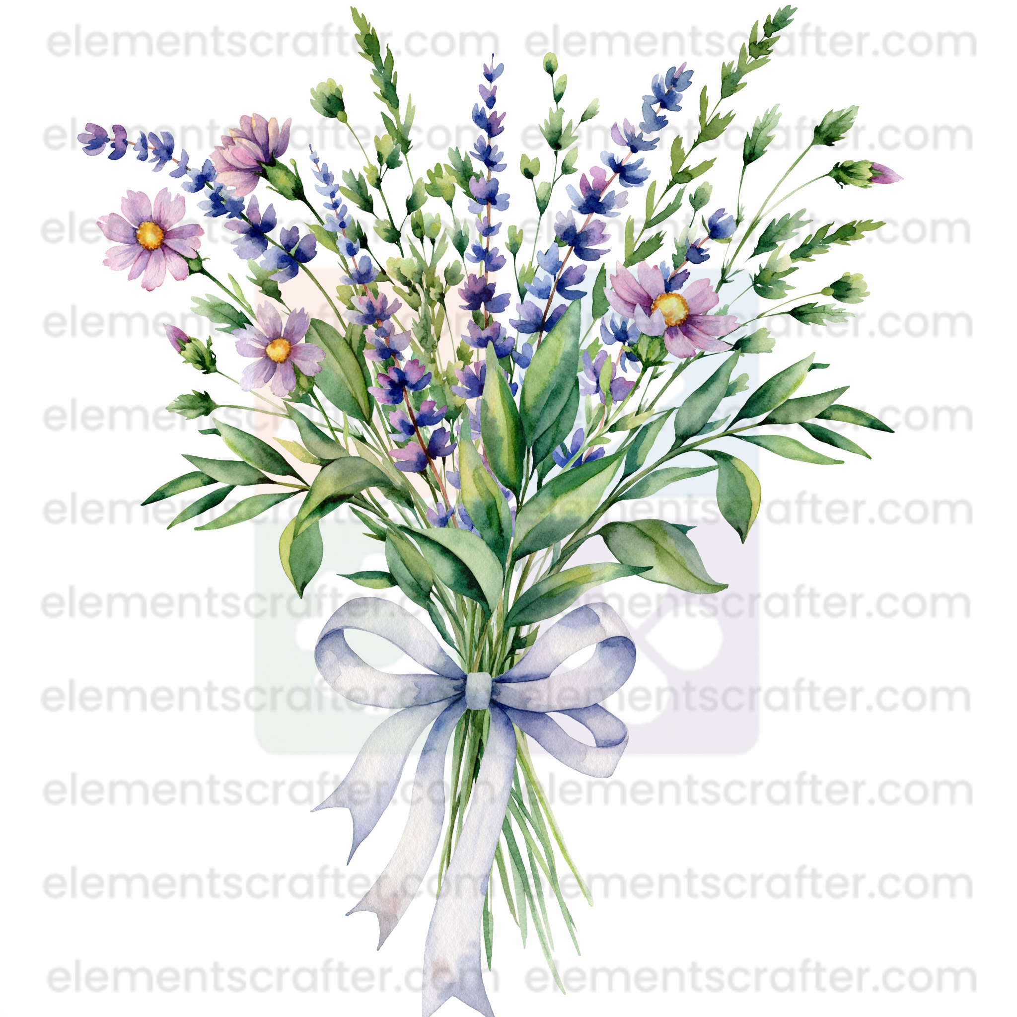 10 Watercolor Flowers PNG Transparent Elements Pack - 6600x6600 px 300 DPI | Digital Download | WCCA-0126 | Bundle-3