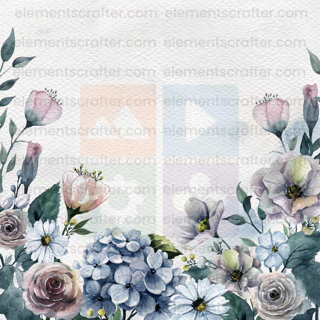 10 Watercolor Flowers PNG Transparent Elements Pack - 6600x6600 px 300 DPI | Digital Download | WCCA-0126 | Bundle-1