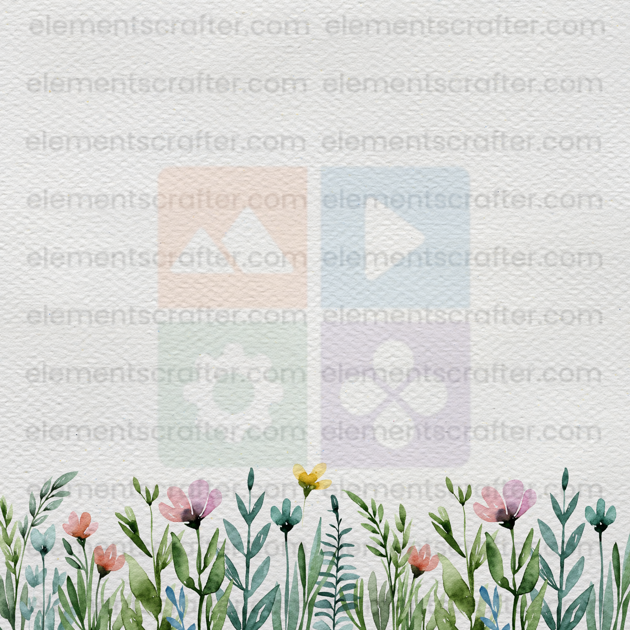 10 Watercolor Flowers PNG Transparent Elements Pack - 6600x6600 px 300 DPI | Digital Download | WCCA-0126 | Bundle-1
