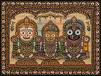 Lord Jagannath Balabhadra Subhadra Digital Art PNG | Puri Temple Deities Pattachitra Painting | Odisha Traditional Wall Art | Rath Yatra Poster | Commercial Use | 14999x11249px 300DPI