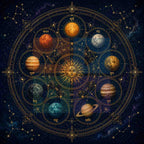 Navagraha Vedic Astrology Art PNG | Nine Planets Sanskrit Zodiac Chart Digital Download | Indian Astrology Wall Art | Celestial Cosmic Poster | Commercial Use | 15000x15000px 300DPI