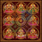 Ashtalakshmi Digital Art PNG | Eight Forms of Goddess Lakshmi Mandala Design | Adi Dhana Gaja Vidya Lakshmi Wall Art | Diwali Prosperity Poster | Commercial Use | 15000x15000px 300DPI