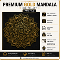 Premium Gold Mandala PNG | Luxury Sacred Geometric Wall Art | High Resolution Digital Artwork | 15000×15000 | 300 DPI