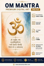 Luxury Golden 3D Om Symbol on Blue Watercolor Background with Sacred Mandala, Premium Hindu Spiritual Digital Artwork, High Resolution PNG, 10000x14999 Pixels, 300 DPI